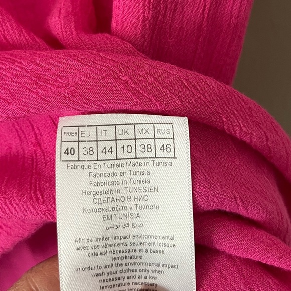 NAF NAF Paris Bright Pink Blouse Top Women’s Medium FR 40 - Picture 6 of 11